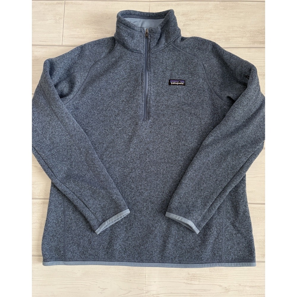 Patagonia Womens Size XL Better Sweater Blue Heather 1/4 Zip Jacket